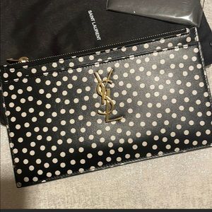 Ysl polka dot clutch